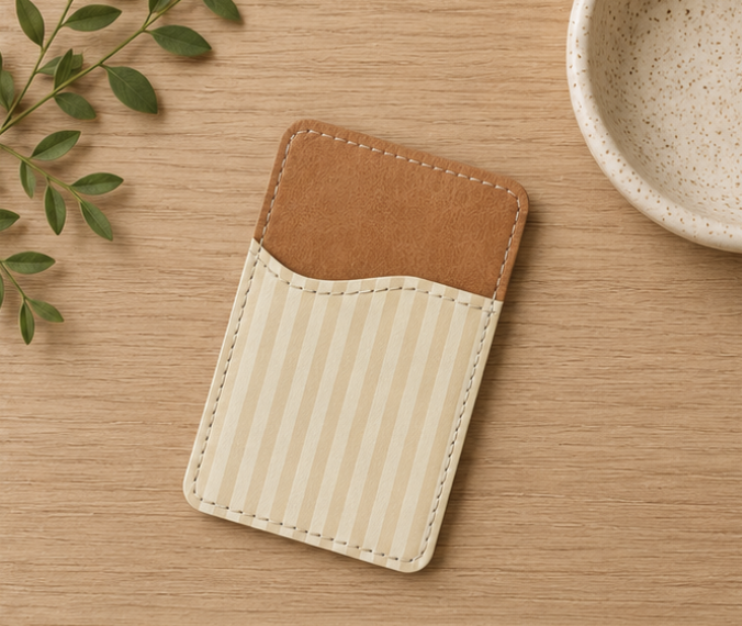 Nude Stripe Phone Wallet
