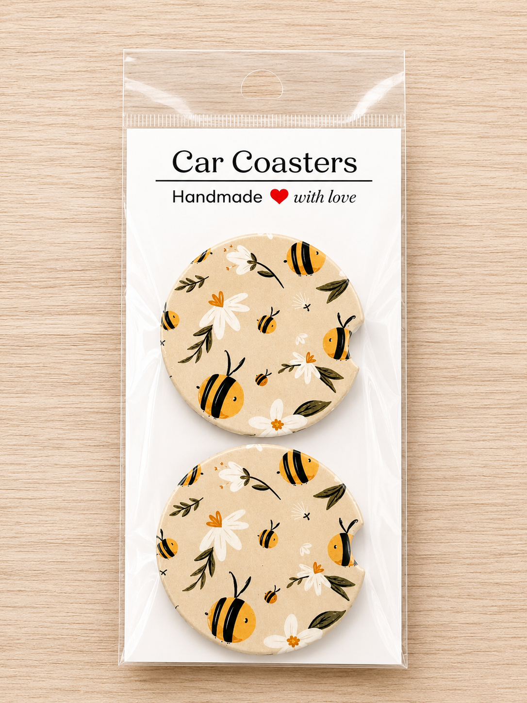 Honeybee Meadow Car Coasters