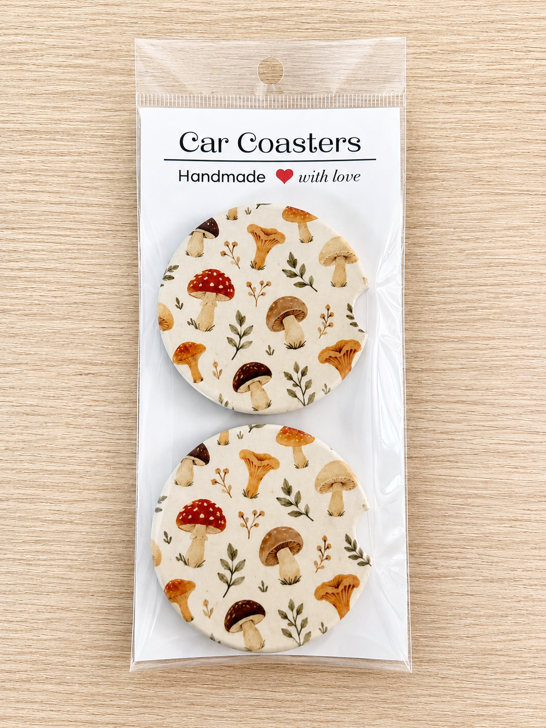 Woodland Mushroom Car Coasters