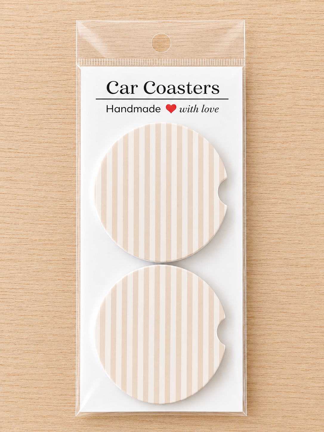 Nude Stripe Car Coasters