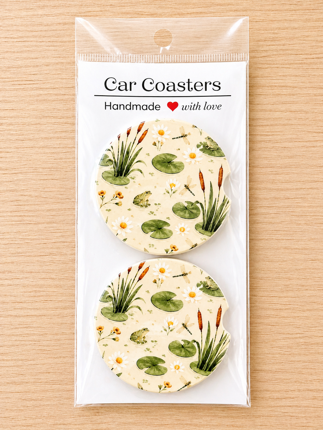 Lily Pond Car Coasters