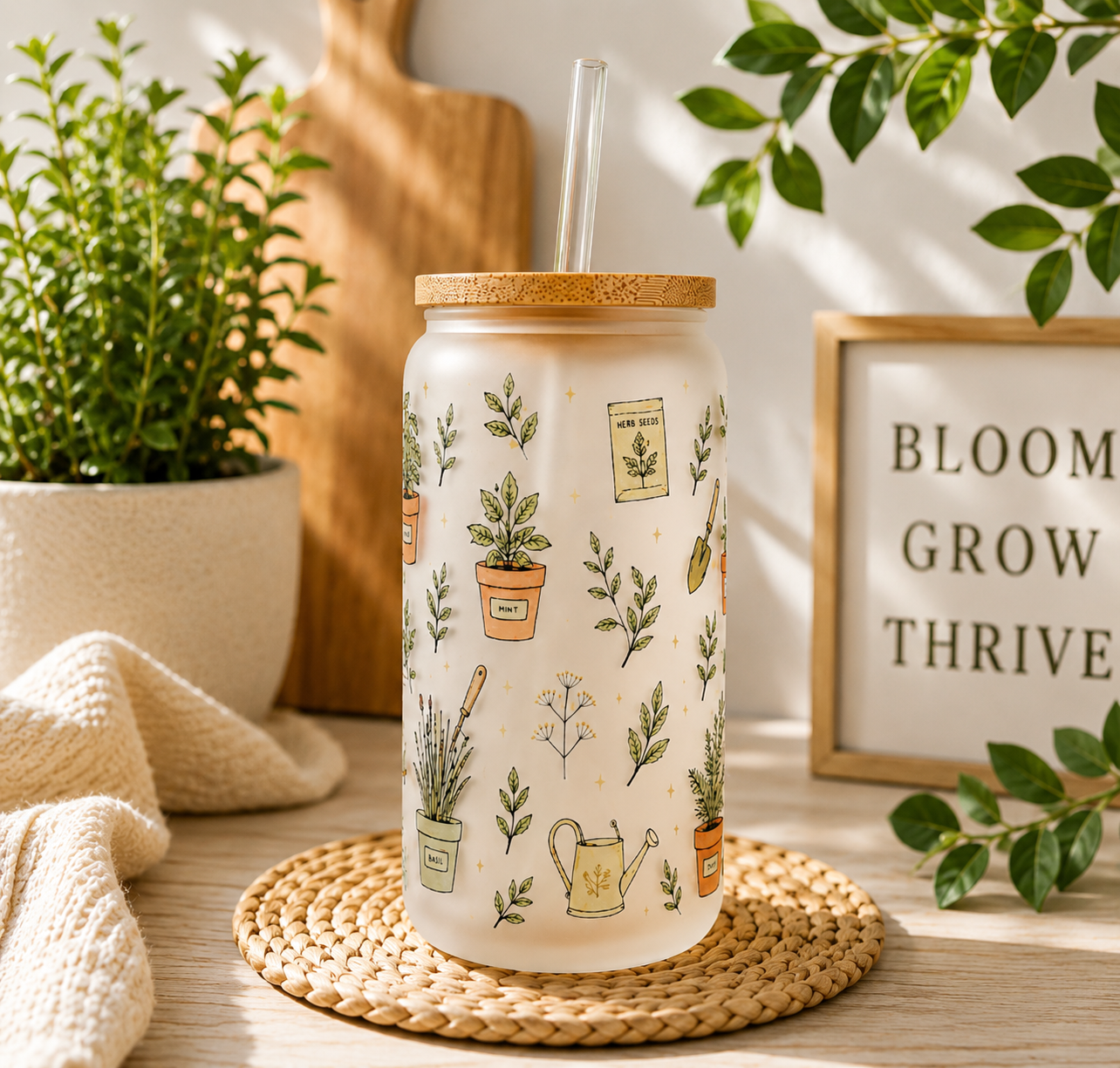 Herb Garden Glass Tumbler