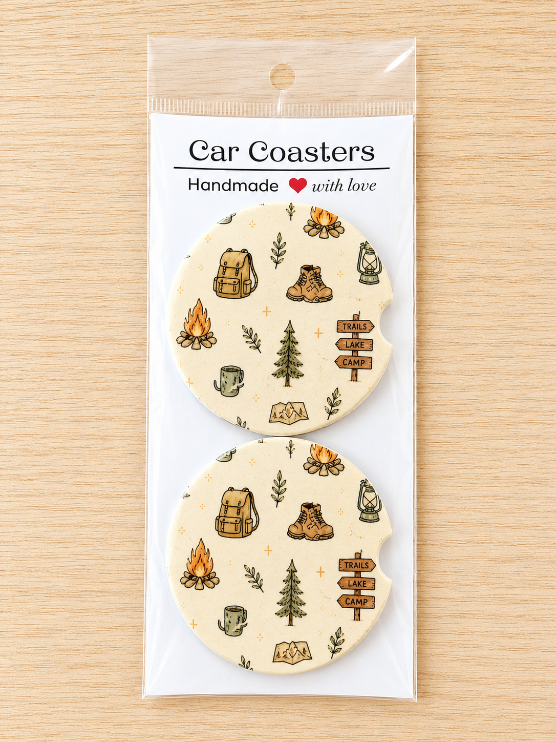 Campfire Trails Car Coasters