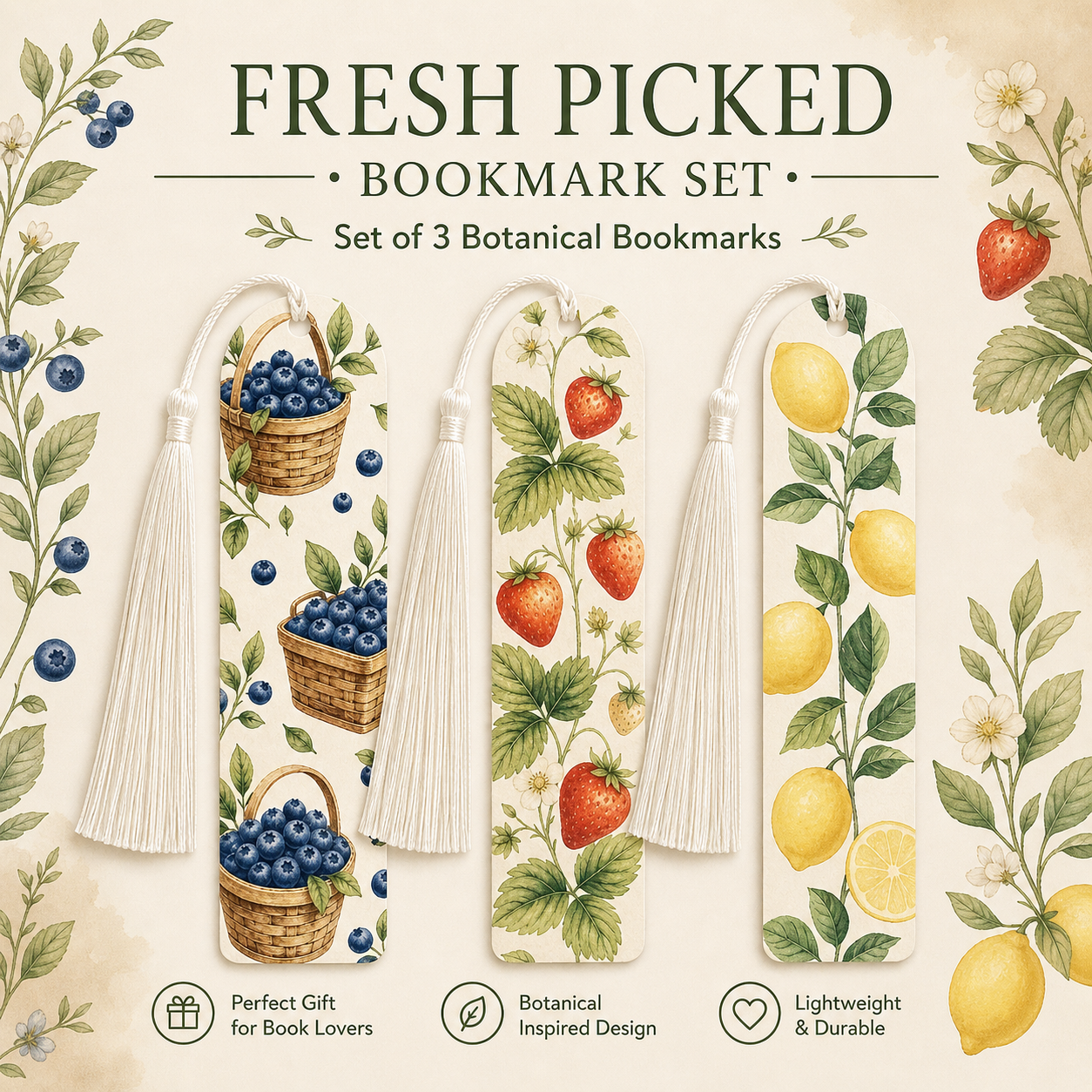 Fresh Picked Bookmark Set