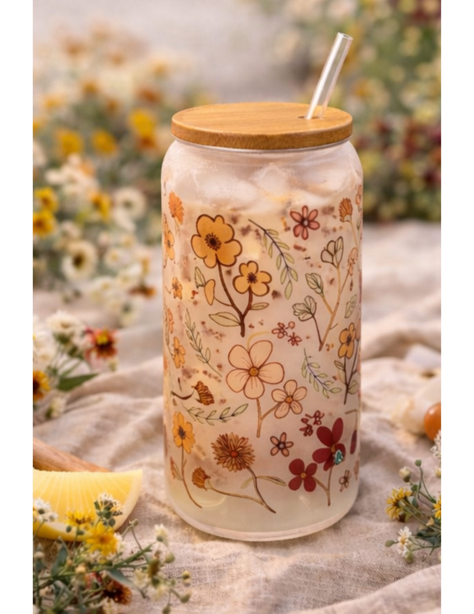 Wildflower Glass Tumbler