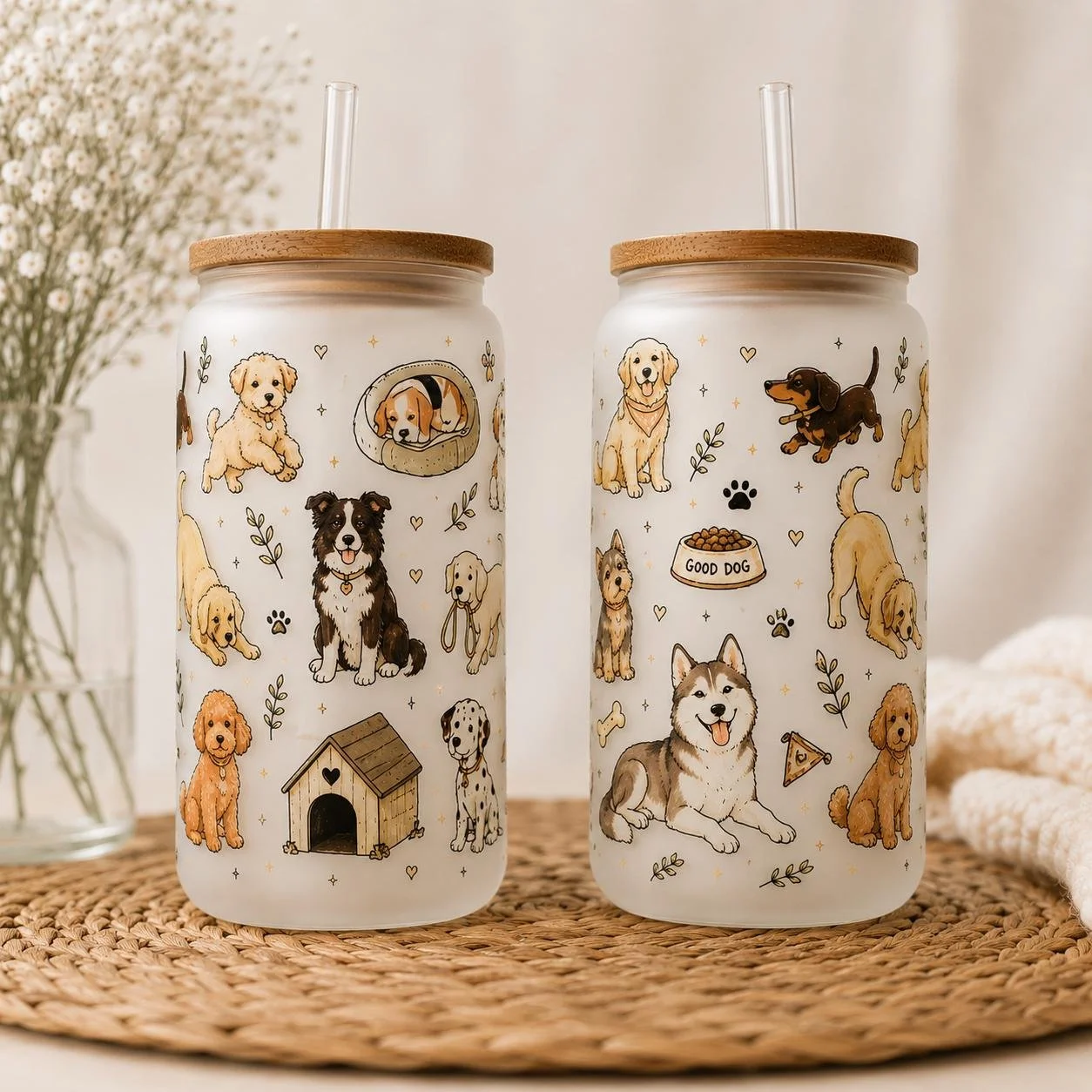 Puppy Love Glass Tumbler