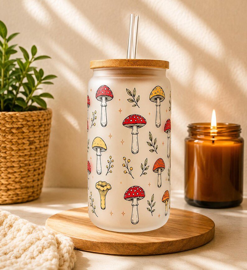 Mushroom Glass Tumbler
