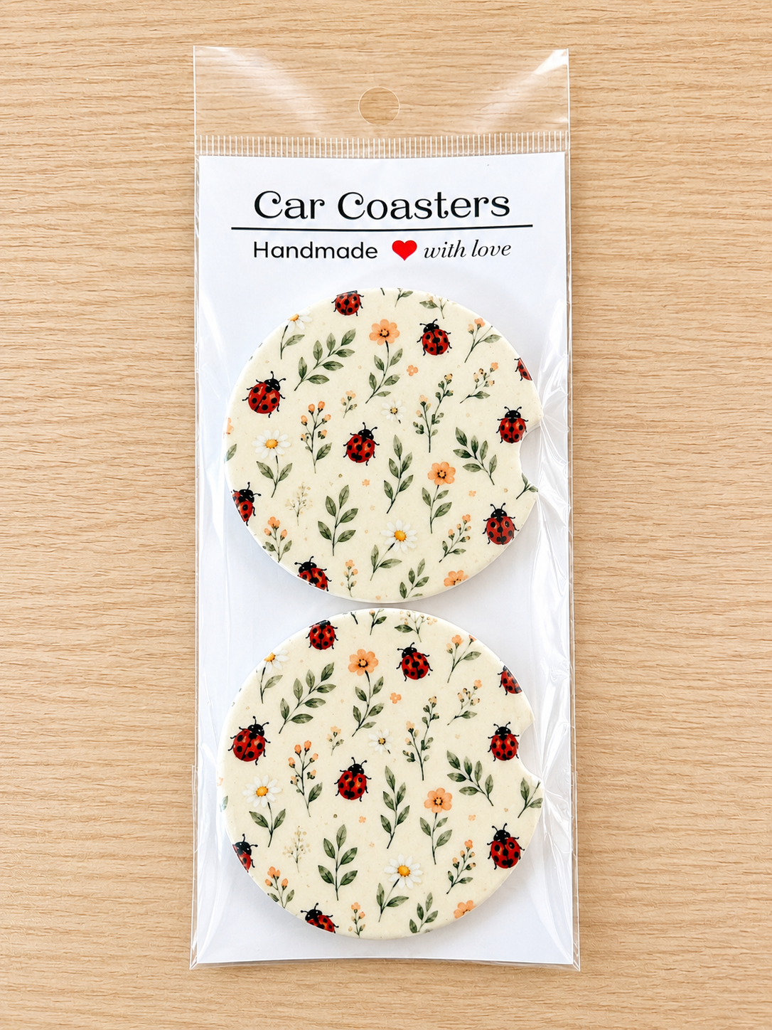 Ladybug Garden Car Coasters