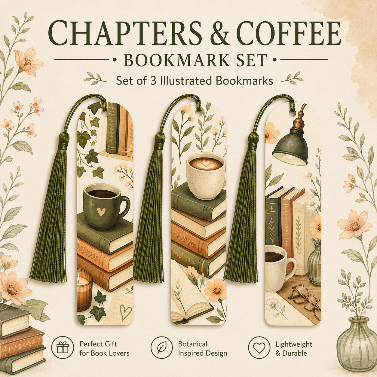 Chapters & Coffee Bookmark Set
