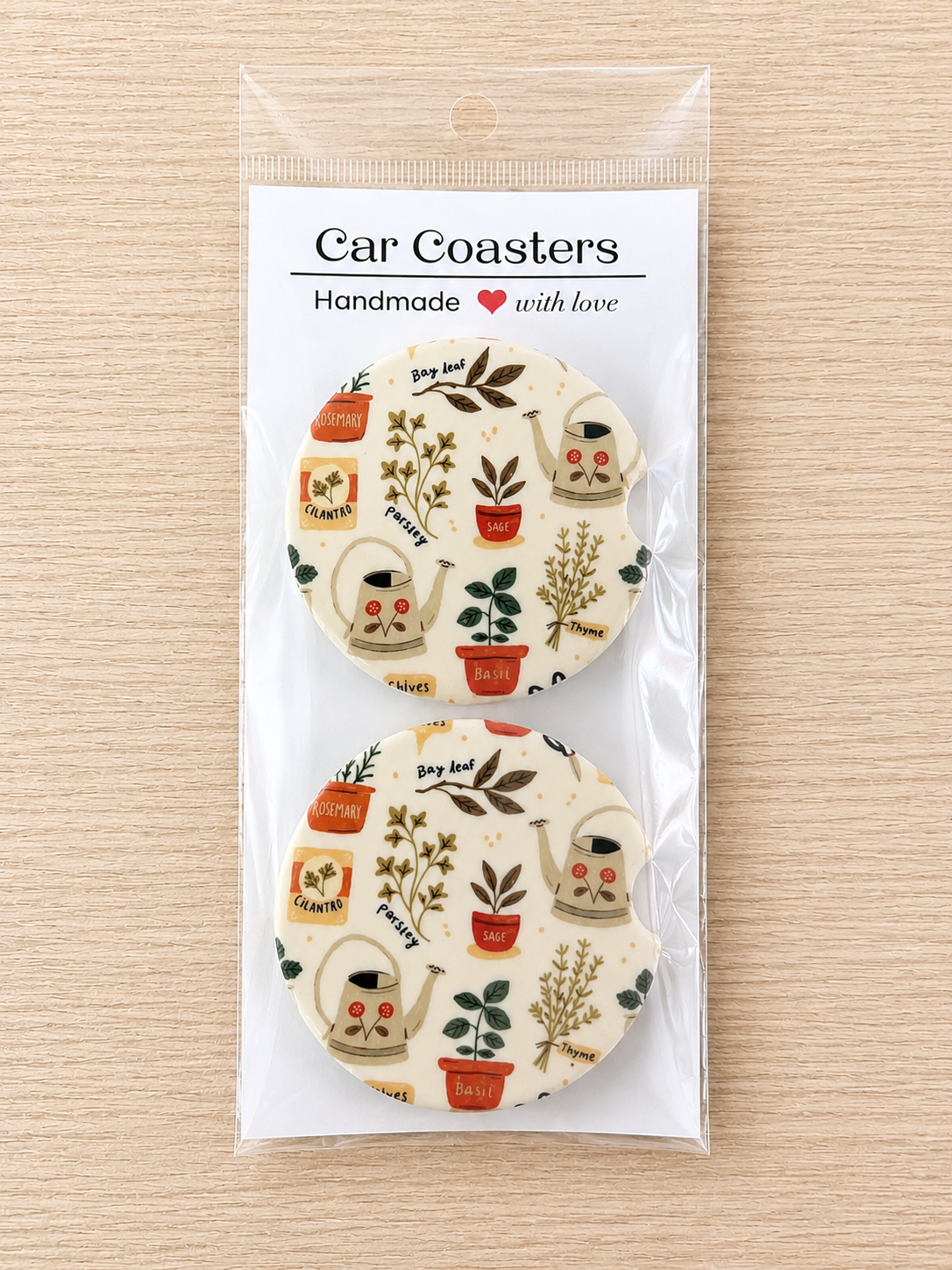 Herb Garden Car Coasters