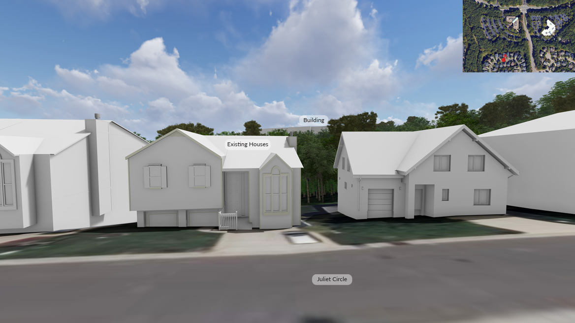 Street level view of proposed development from Juliet Circle