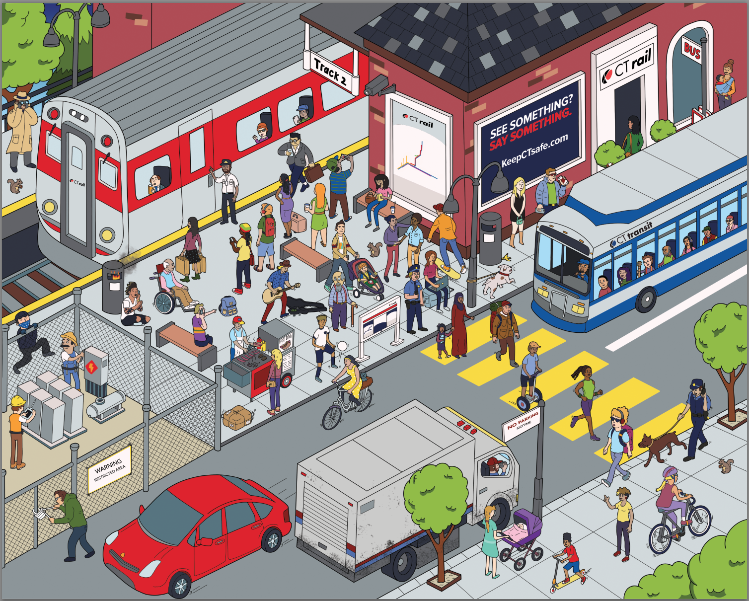 Connecticut Transit Mural Illustration 