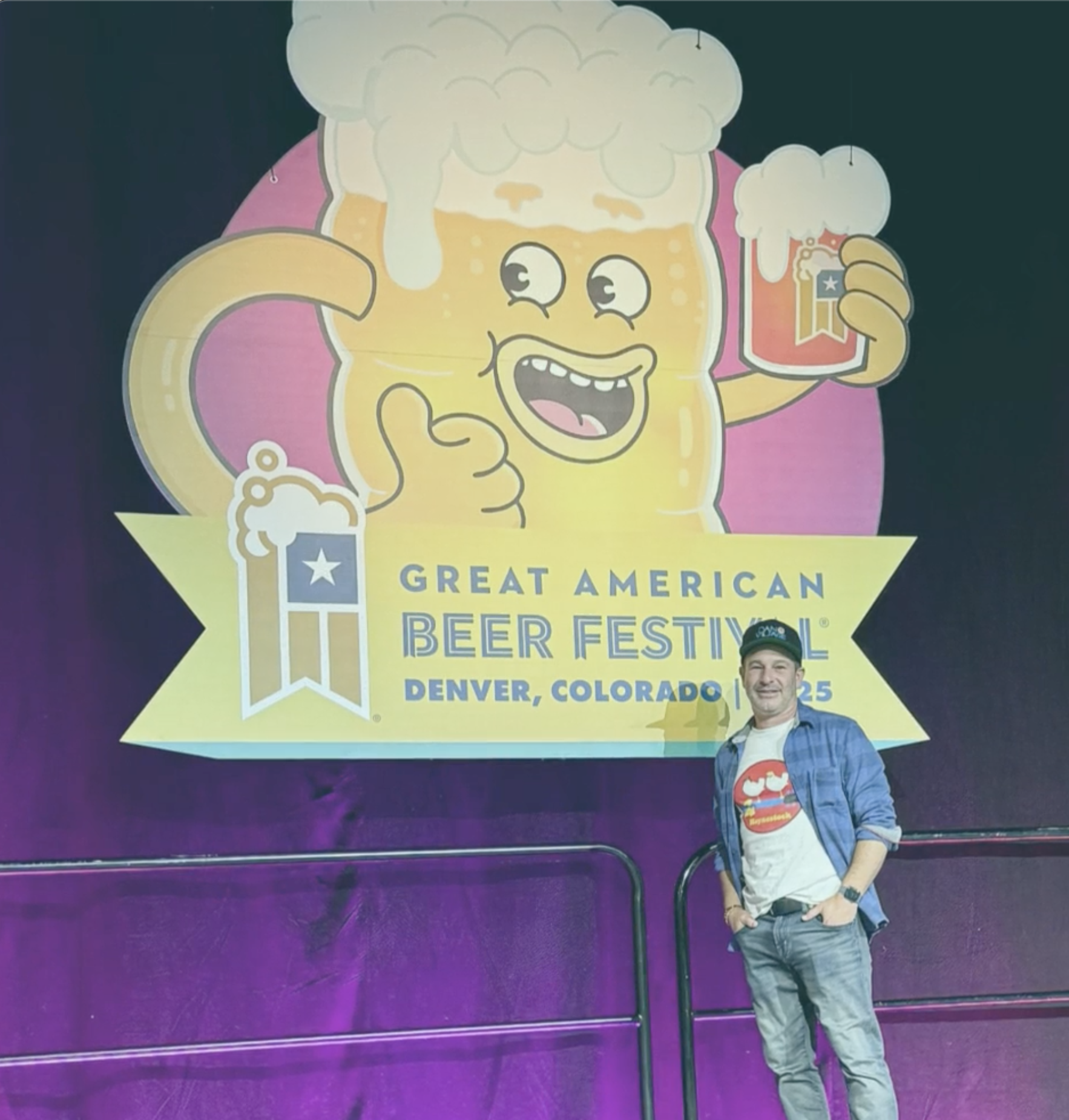 GABF 2025 main stage backdrop featuring Great American Beer Festival Denver Colorado branding by Danvillage illustration