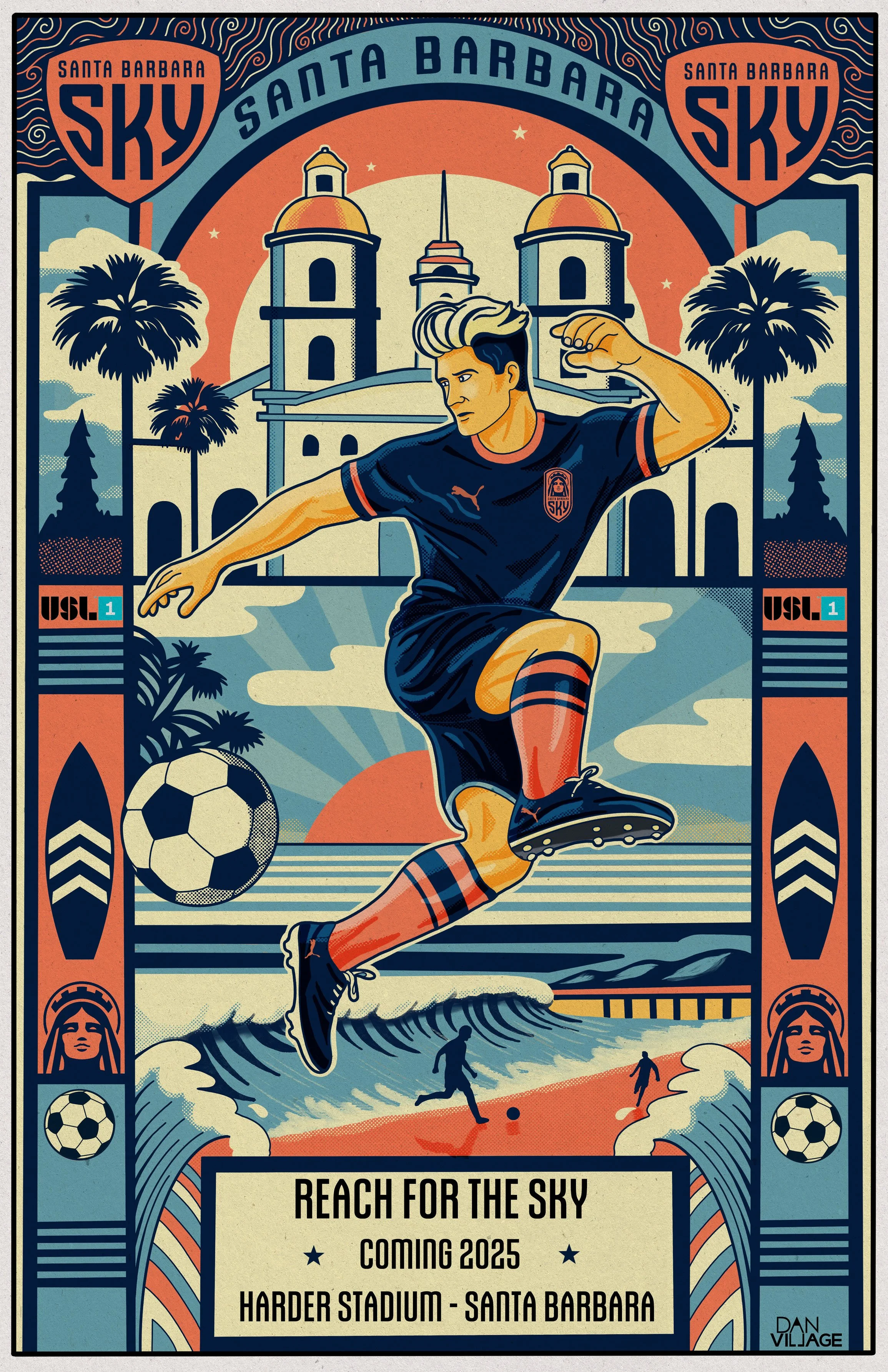 Santa Barbara Sky Soccer Poster