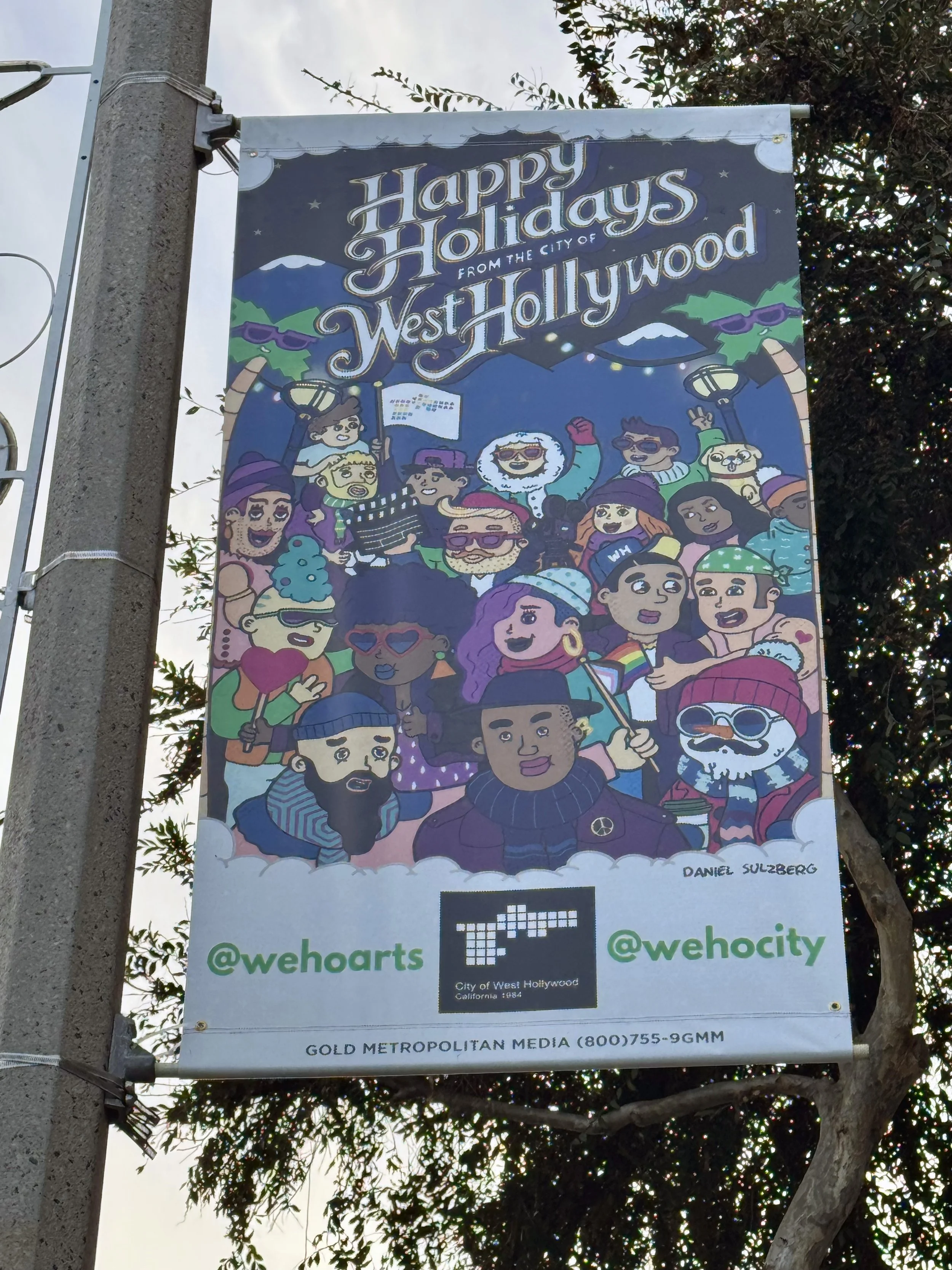 West hollywood seasonal holiday street banners
