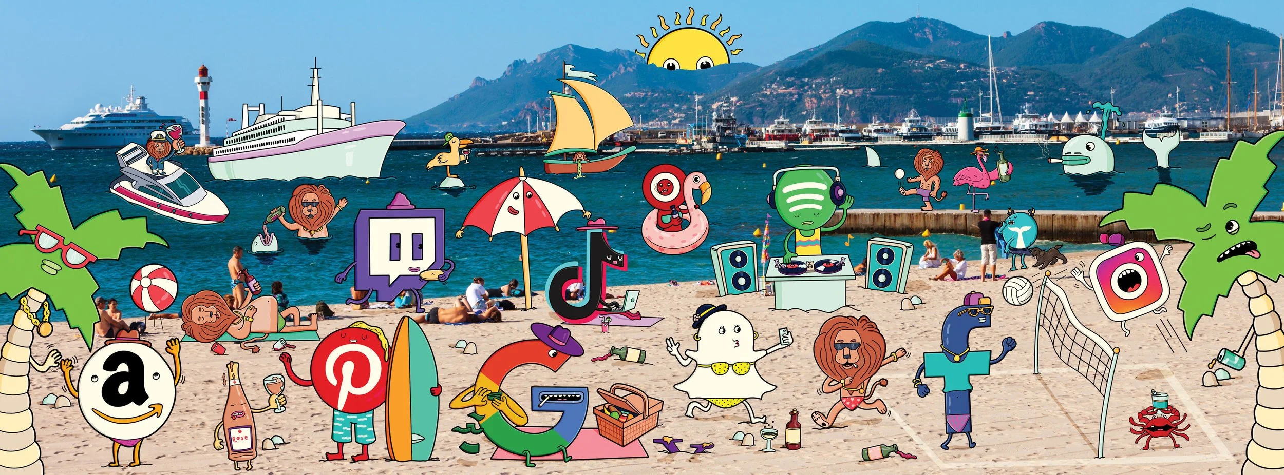 Ad Age Magazine Brands at Cannes Editorial Illustration