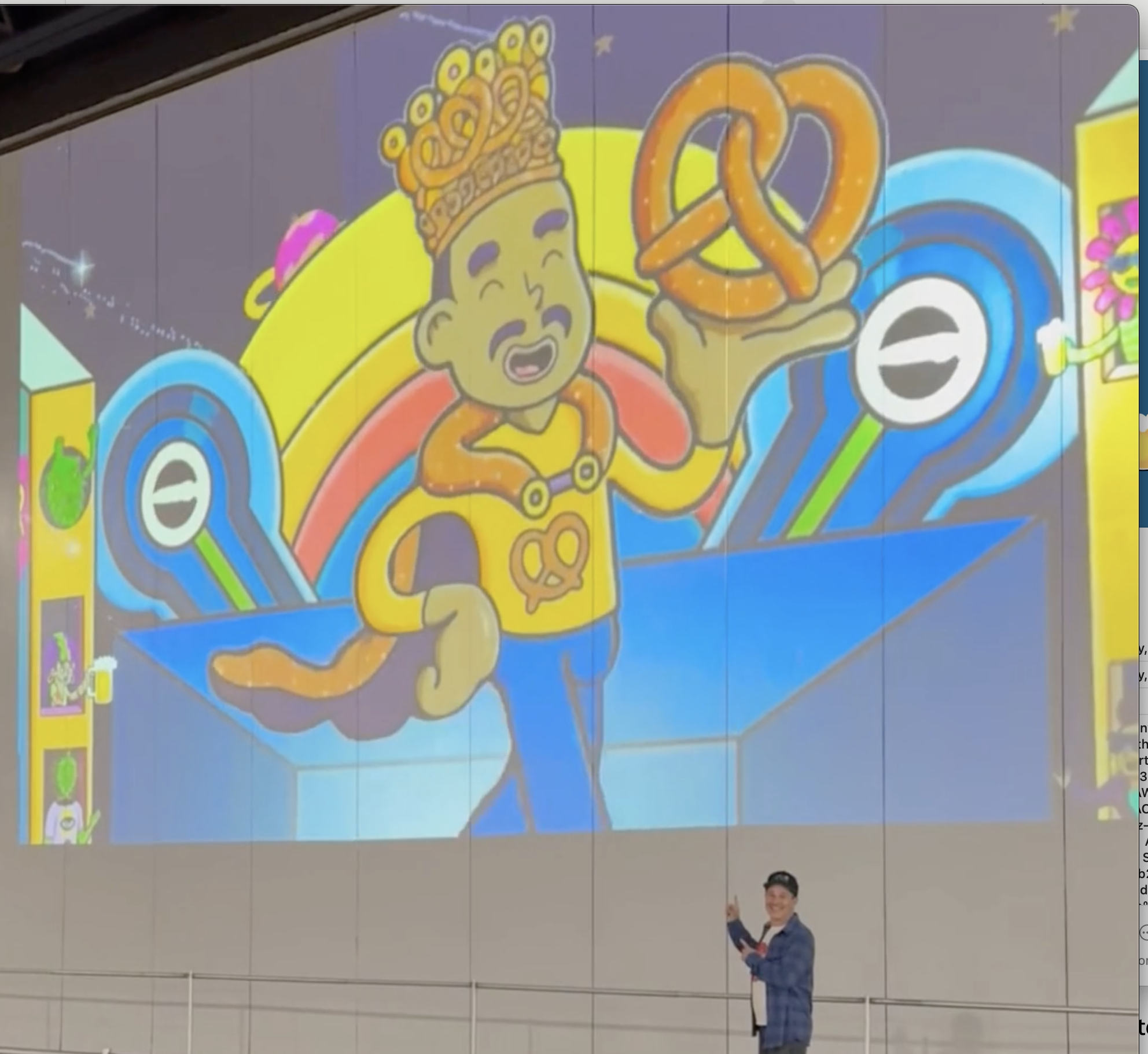 Animated main stage display art at GABF 2025 featuring bold colorful illustration characters by Danvillage for Great American Beer Festival