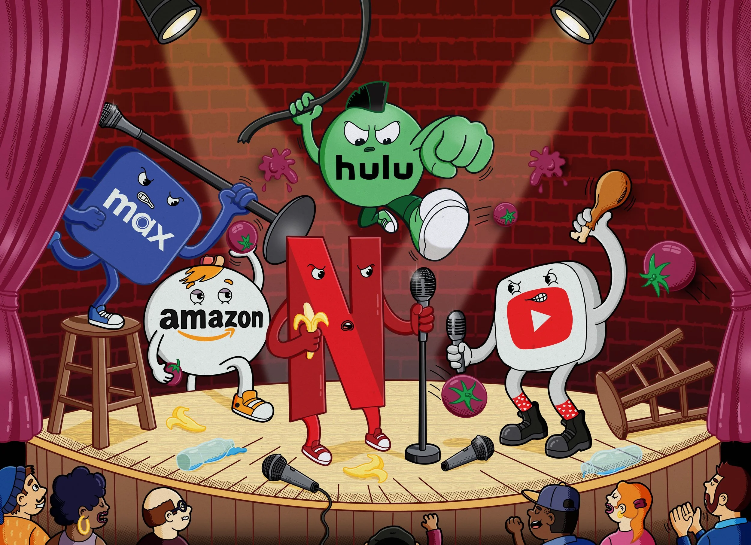 Hollywood Reporter Streaming Battle Editorial Illustration
