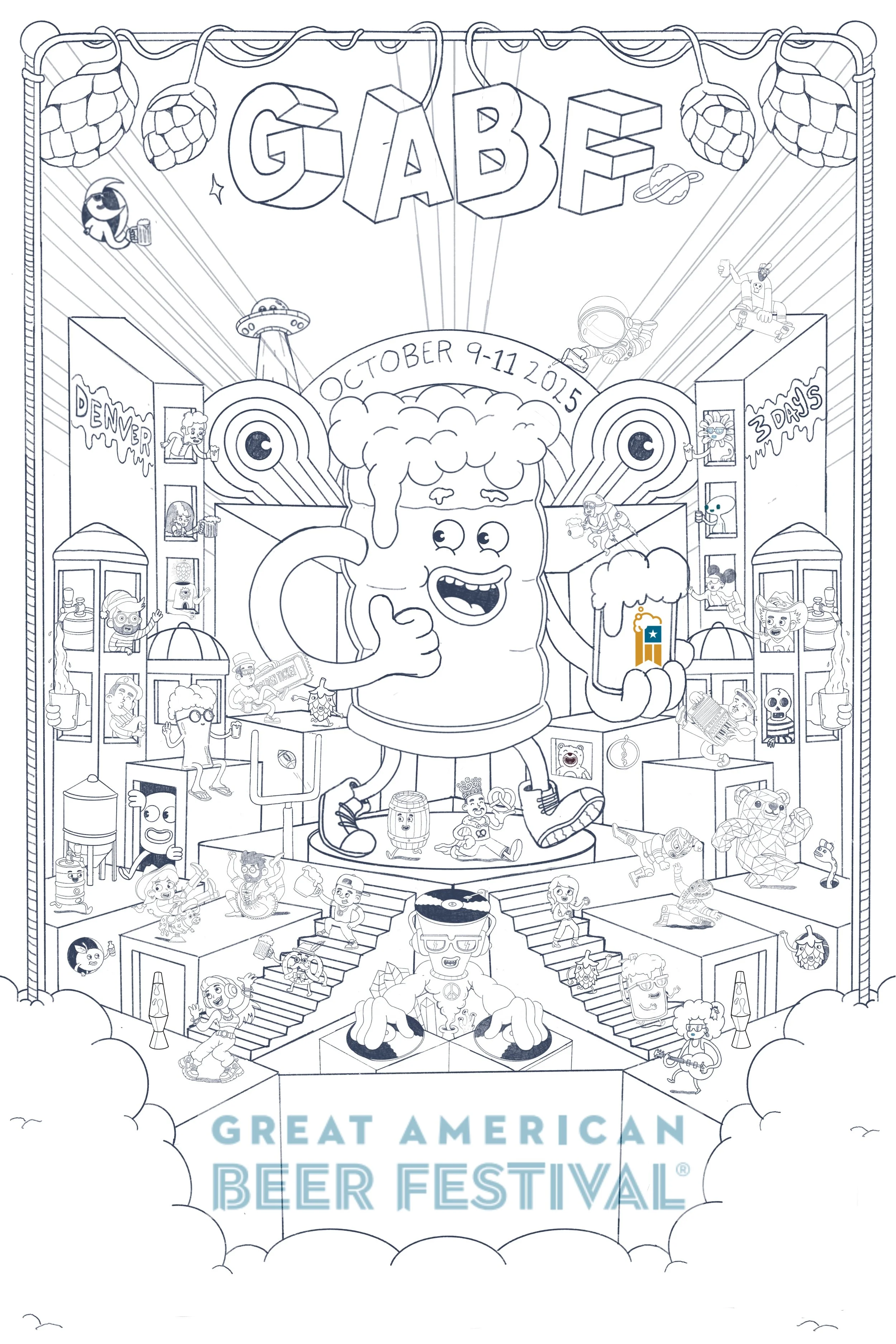 GABF Festival Poster Sketch Illustration