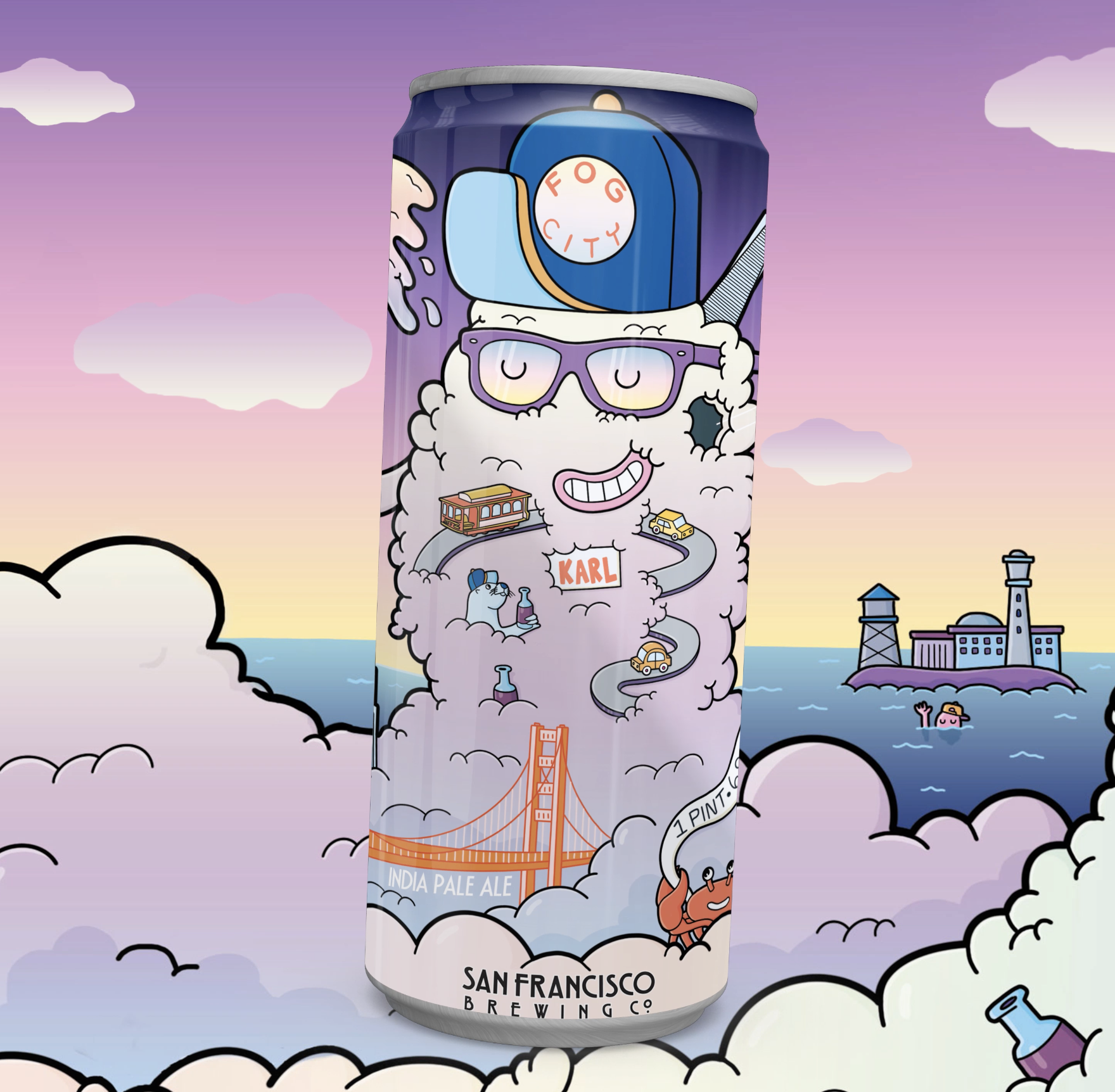 San Francisco Brewing Co. Fog City Hazy Label