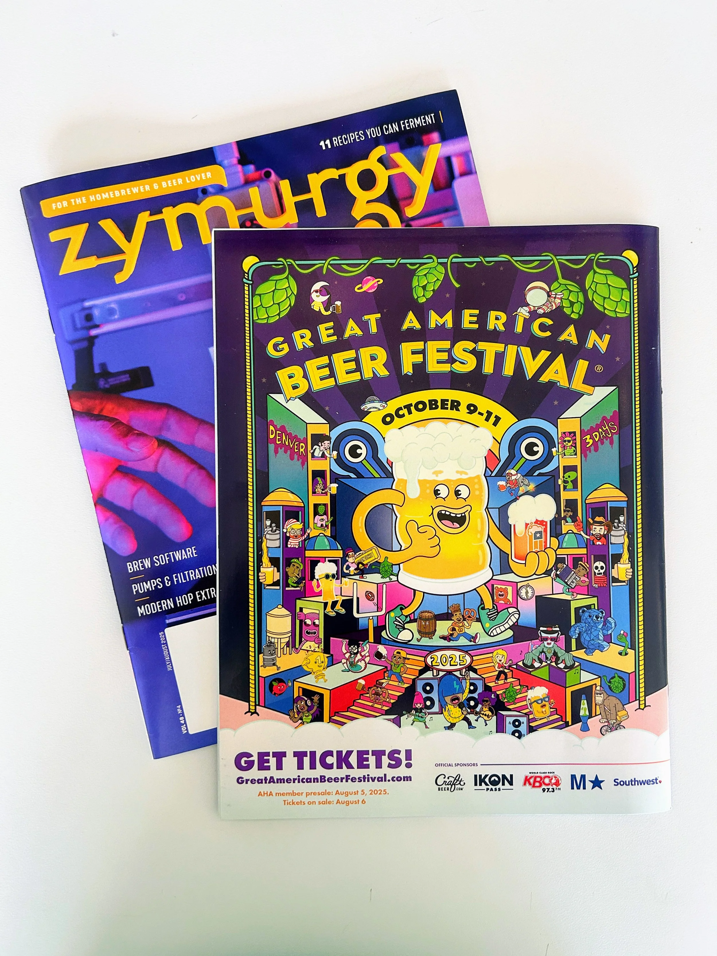 Zymurgy magazine cover featuring GABF 2025 Great American Beer Festival illustration by Danvillage