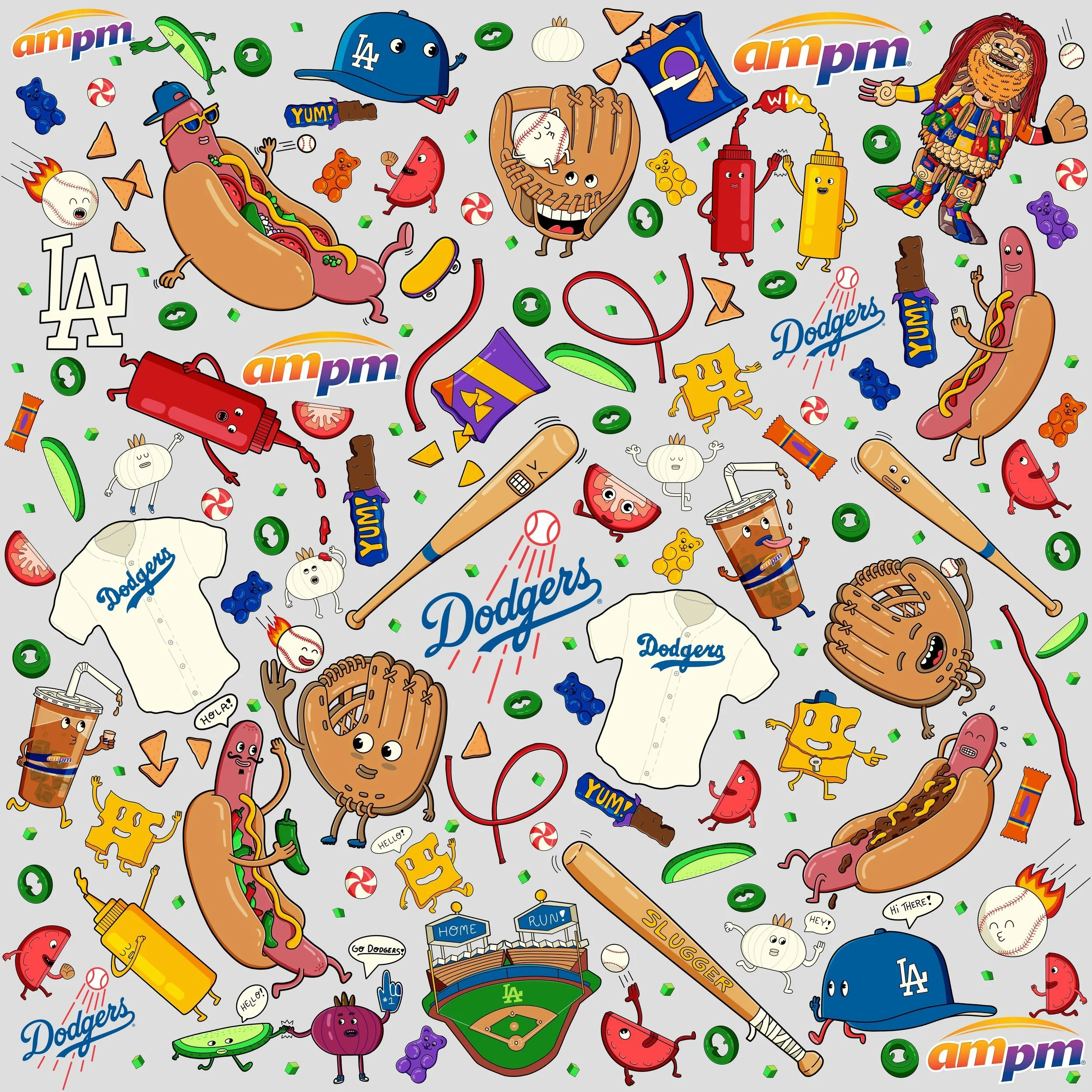 AMPM x LA Dodgers Mural Illustration 