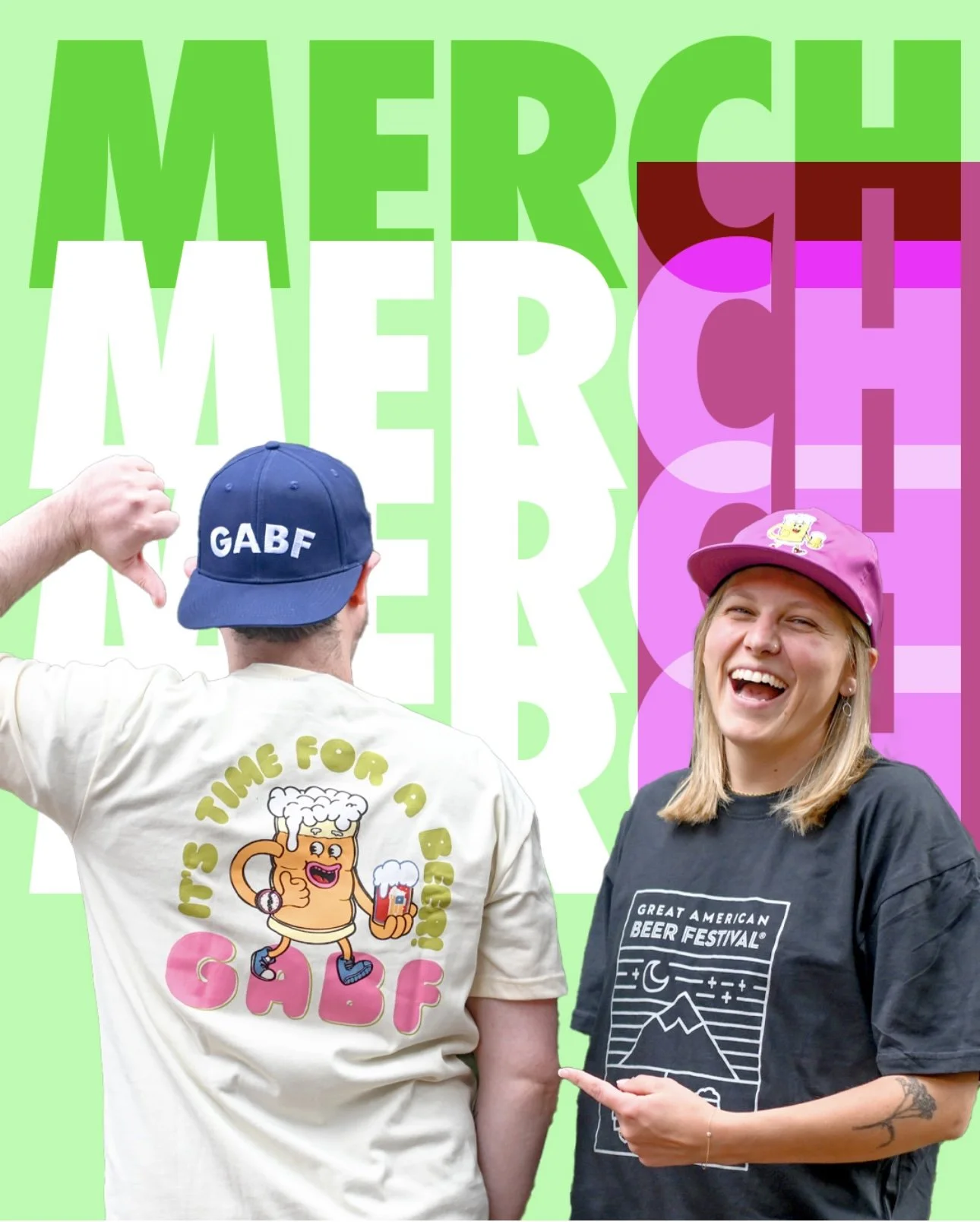 GABF 2025 official merchandise featuring Danvillage illustration designs at the Great American Beer Festival merch booth