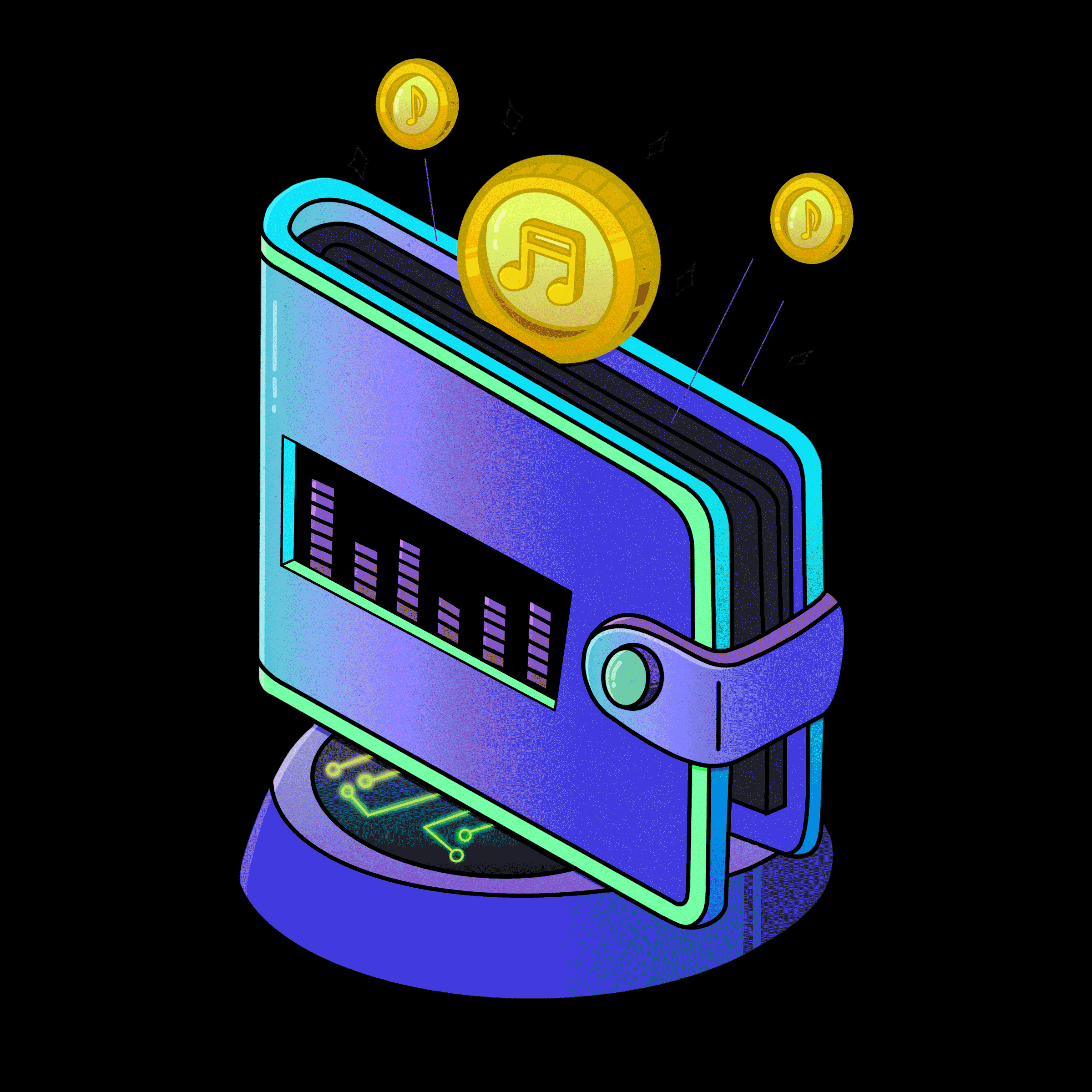 Royal Music Brand Icons Illustrations Set