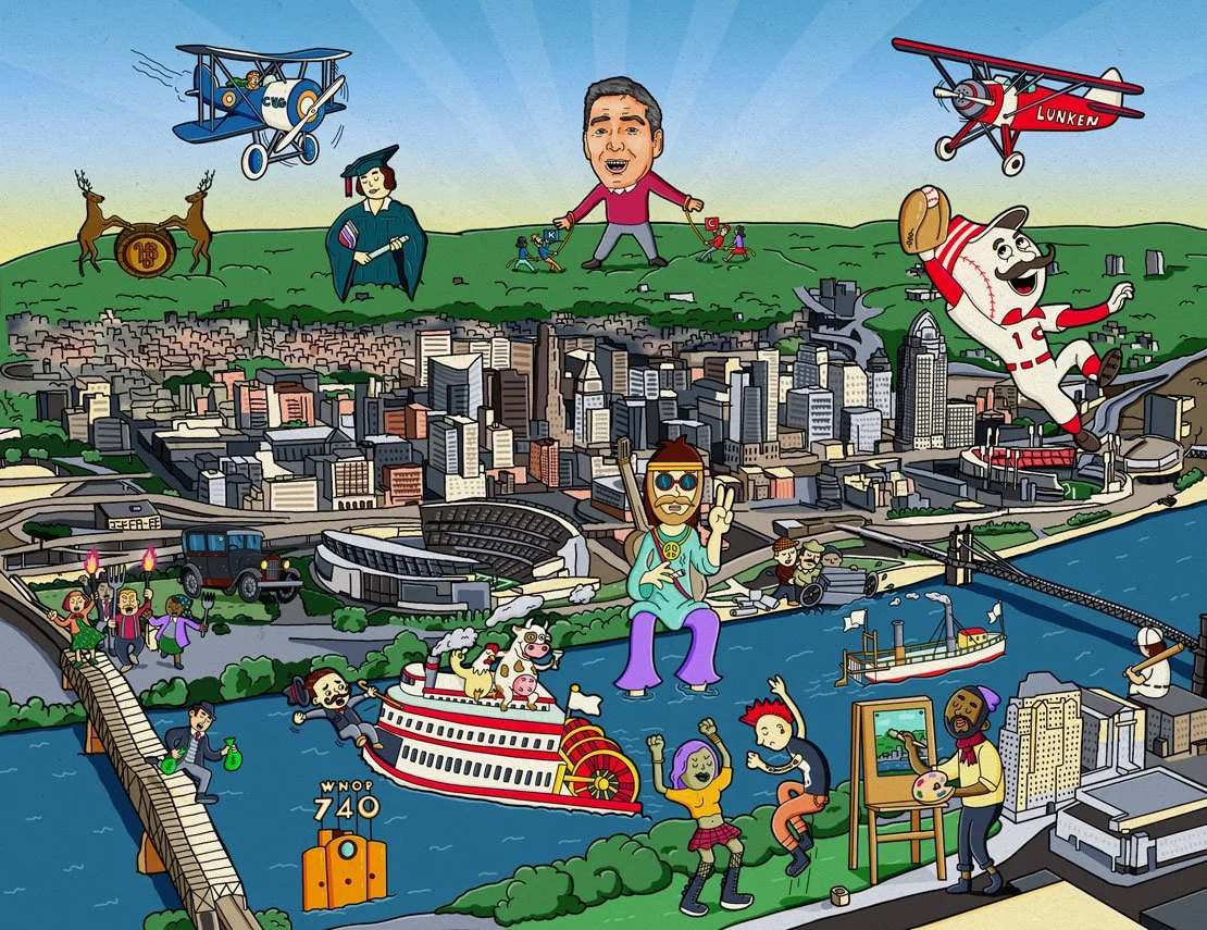 Cincinnati Magazine History Editorial Illustration