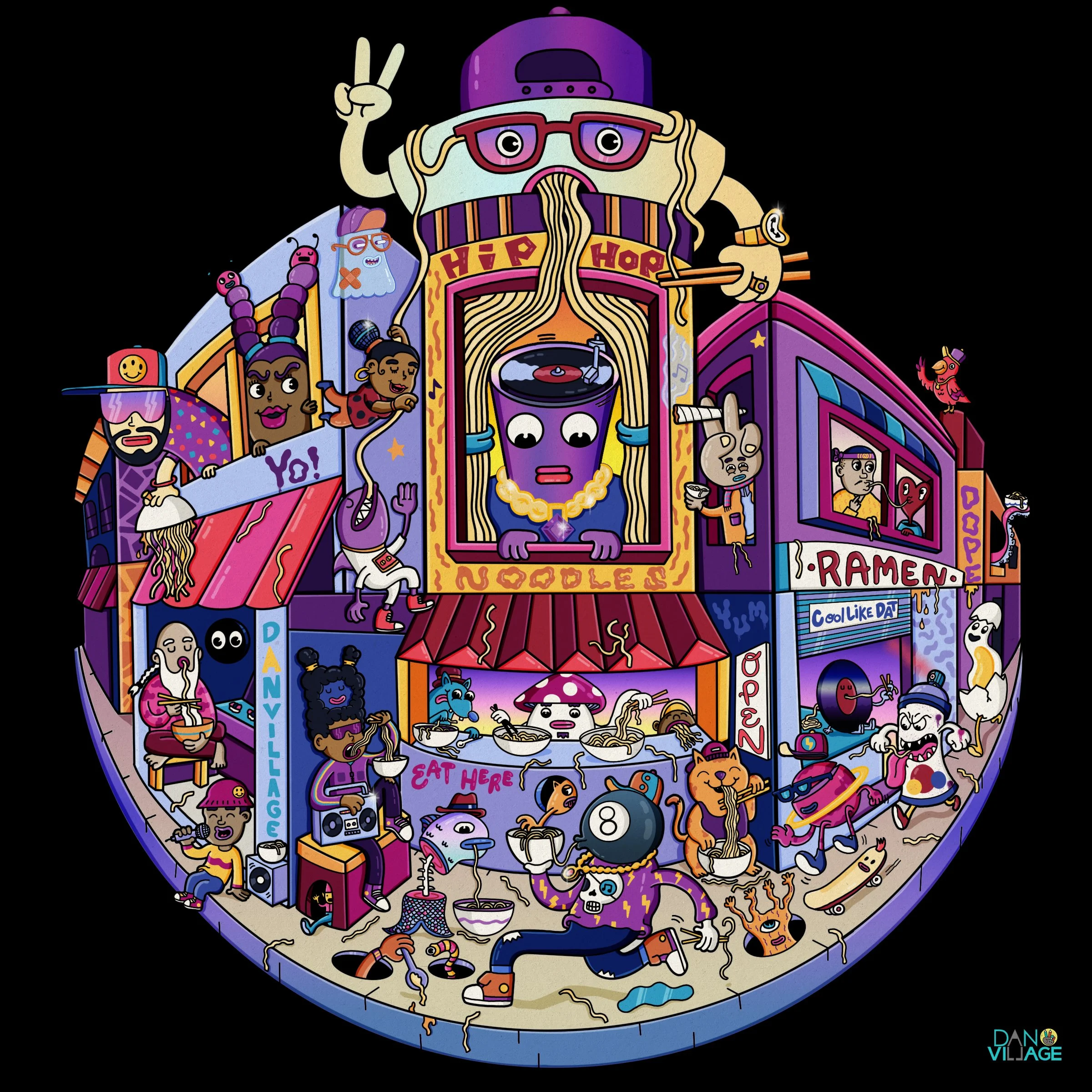 Danvillage Hip Hop Noodles Personal Illustration