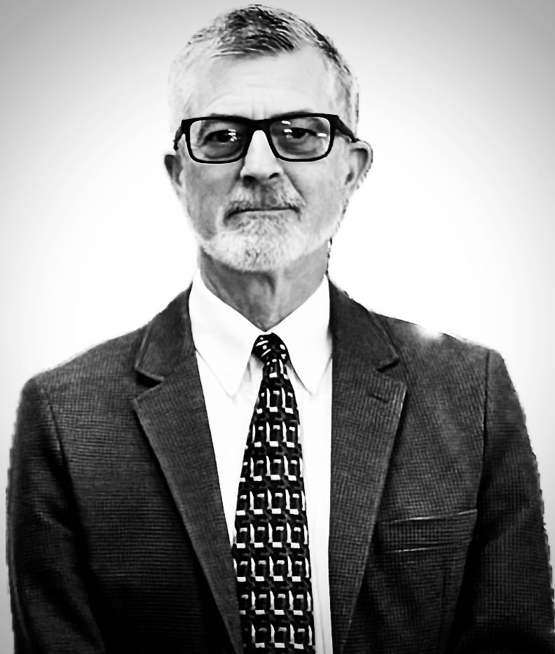 Handsome professorial man is suit and architectural tie
