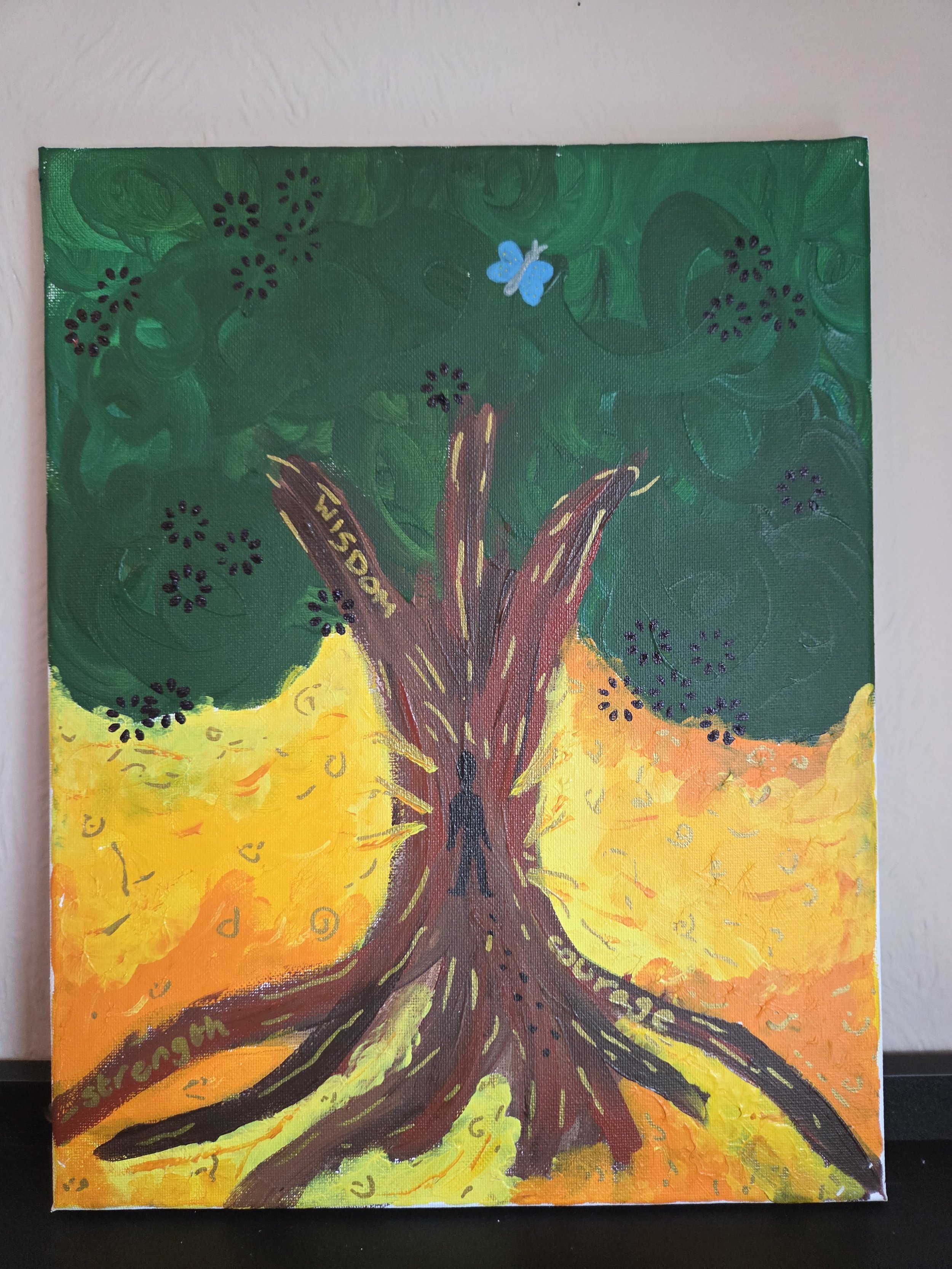 This song made me paint- Strength, courage and wisdom- Original