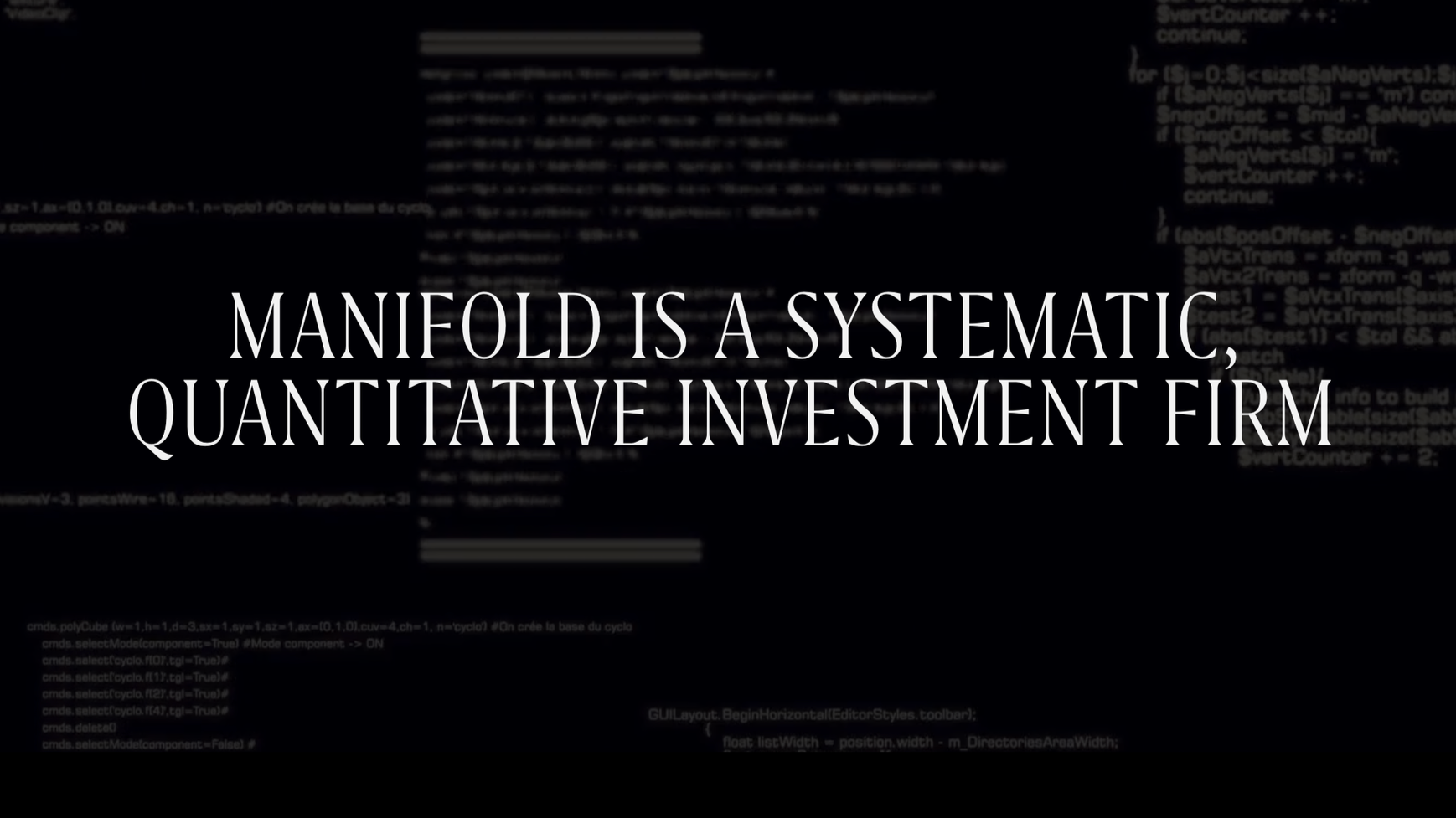 Manifold Trading
