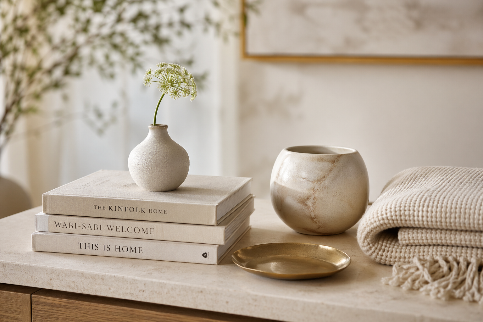 Neutral interior decor for therapy services page