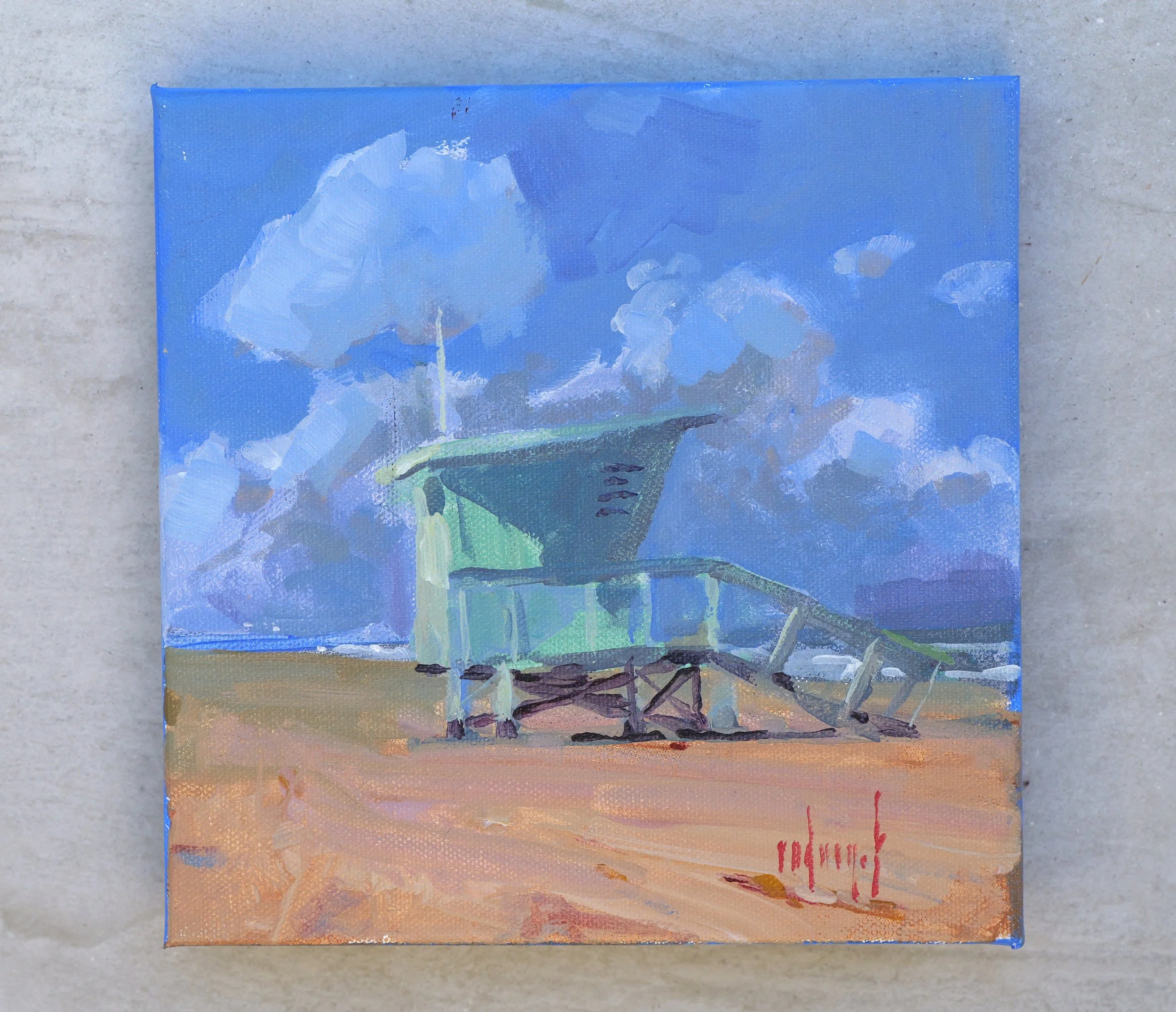 Backlit Tower
8"x8" acrylic on canvas