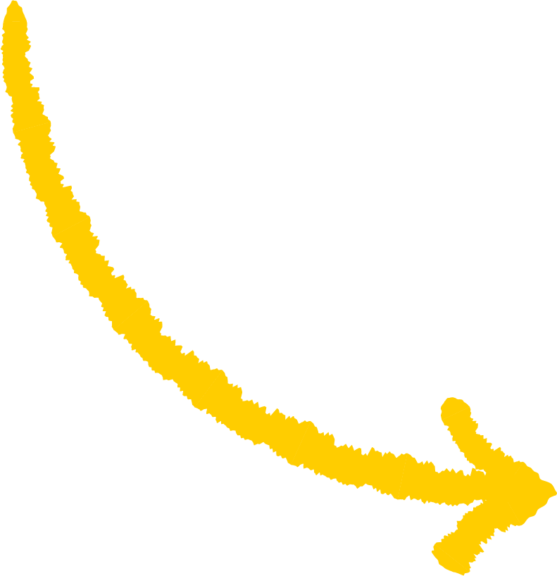 Yellow dashed arrow pointing right and downward on a black background