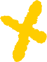 Yellow abstract shape on black background