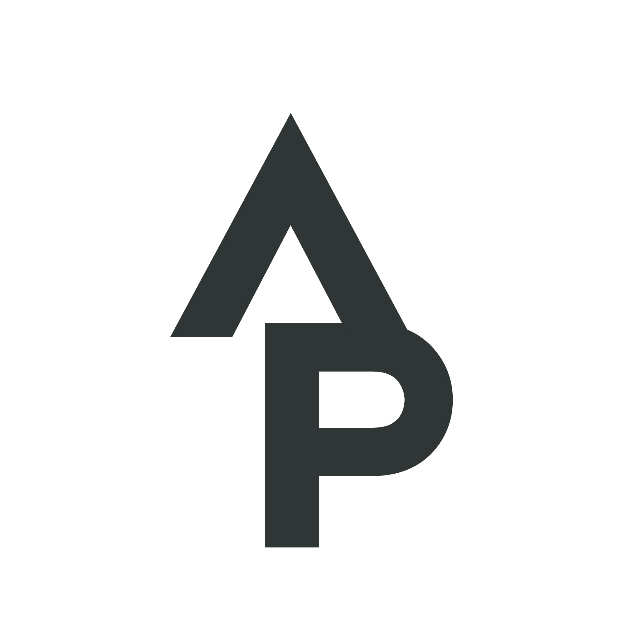 A black border with a stylized letter 'A' in the center, composed of dark gray and light gray geometric shapes.