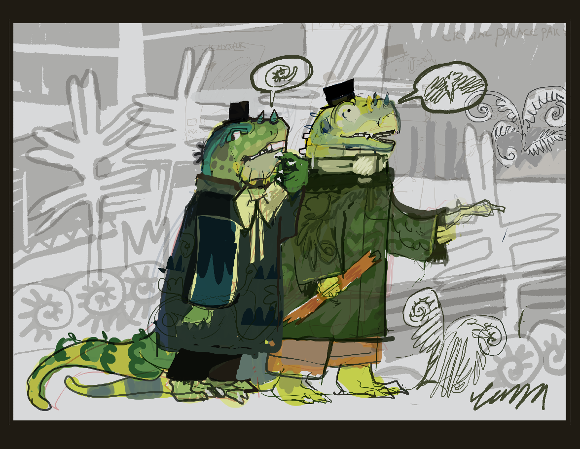 Victorian Iguanadons - personal illustration