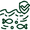 Illustration of bacteria with a shield, symbolizing protected or safe germs.