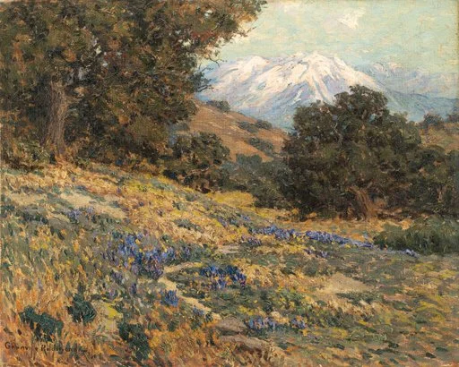 Old Baldy Mountain notebook featuring California plein air landscape artwork with wildflowers, mountain scenery, and soft natural light.