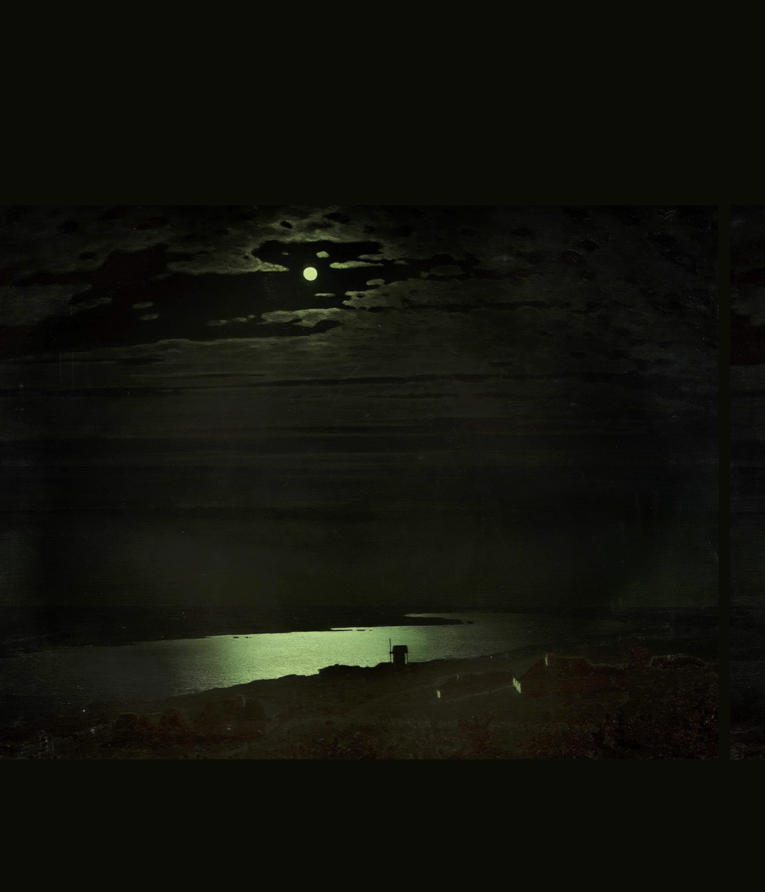 Notebook featuring Moonlit Night Over the Dnieper by Arkhip Kuindzhi, a dramatic Eastern European night landscape with moonlight reflecting across dark water beneath glowing clouds.