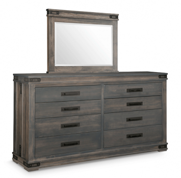 Gastown 8 Drawer Long Dresser & Mirror