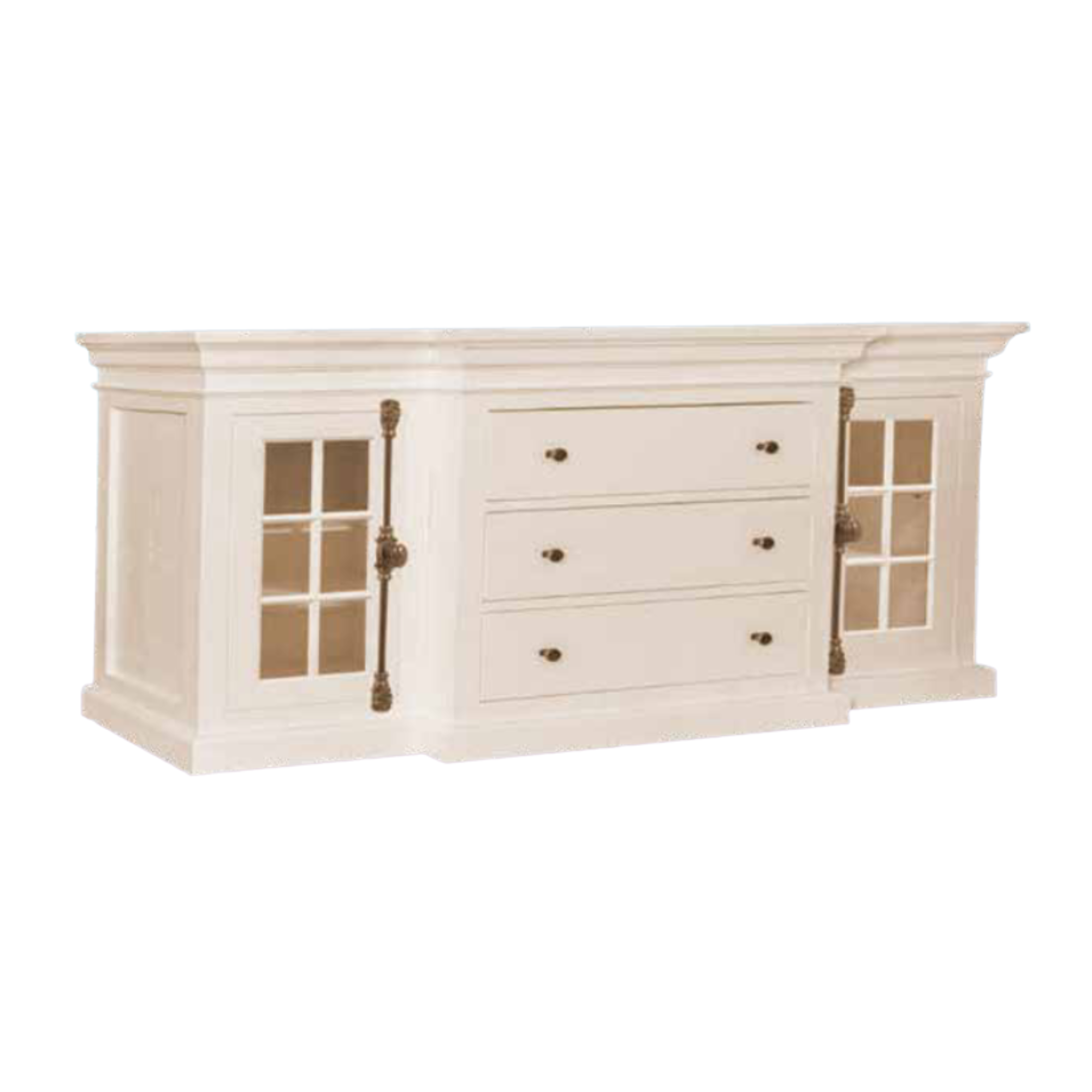 Alexandria 2 Glass Door 3 Drawer Sideboard Break Front