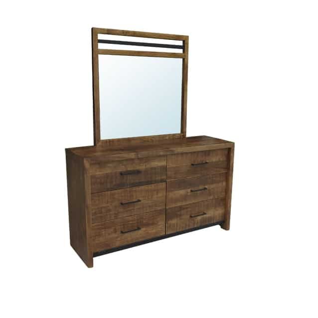 Warehouse 6 Drawer Dresser with Optional Mirror
