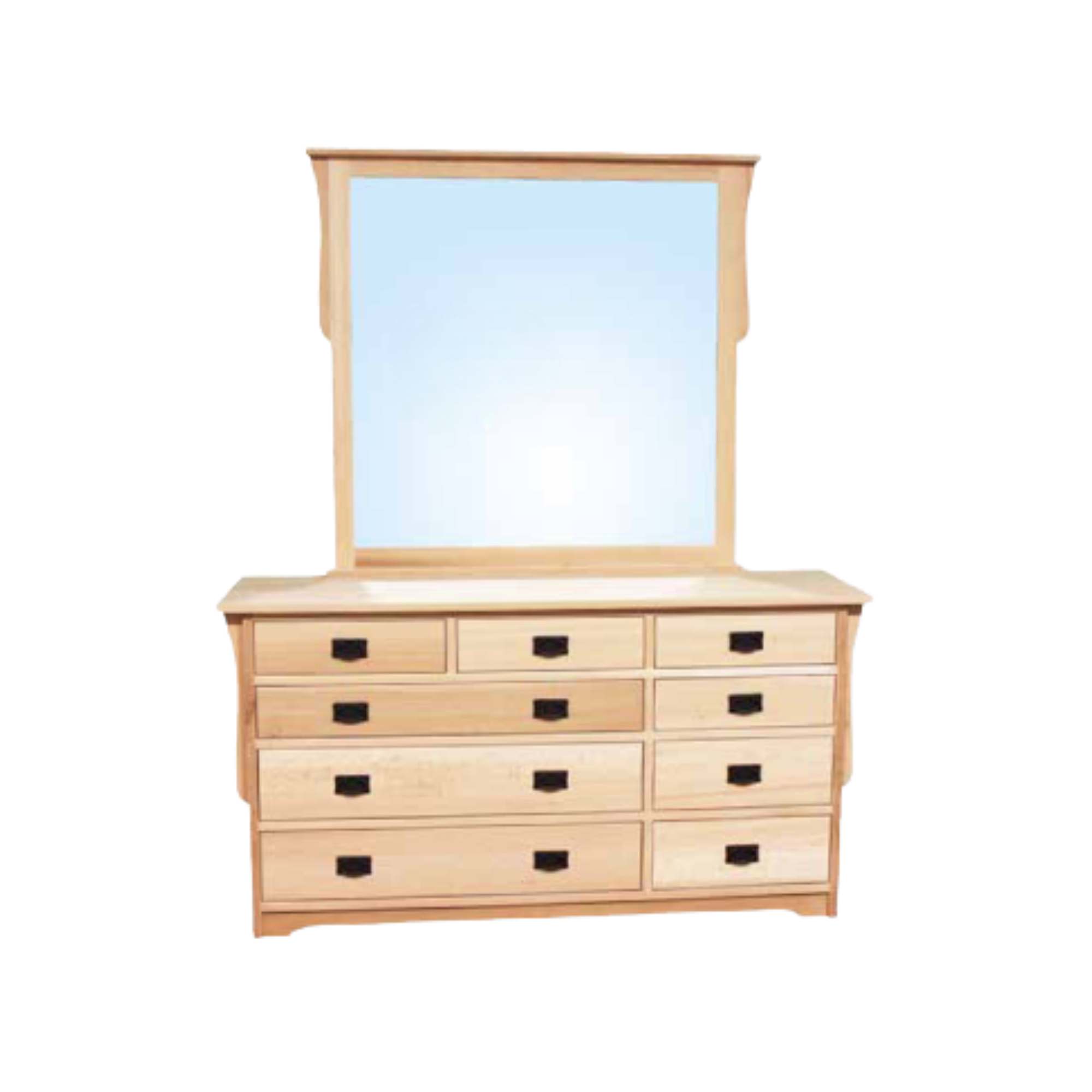 Mission 9 Drawer Dresser with Mirror