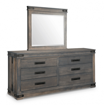 Gastown 6 Drawer Long Dresser & Mirror