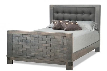 Barrelworks Bed with Bonded Leather Headboard