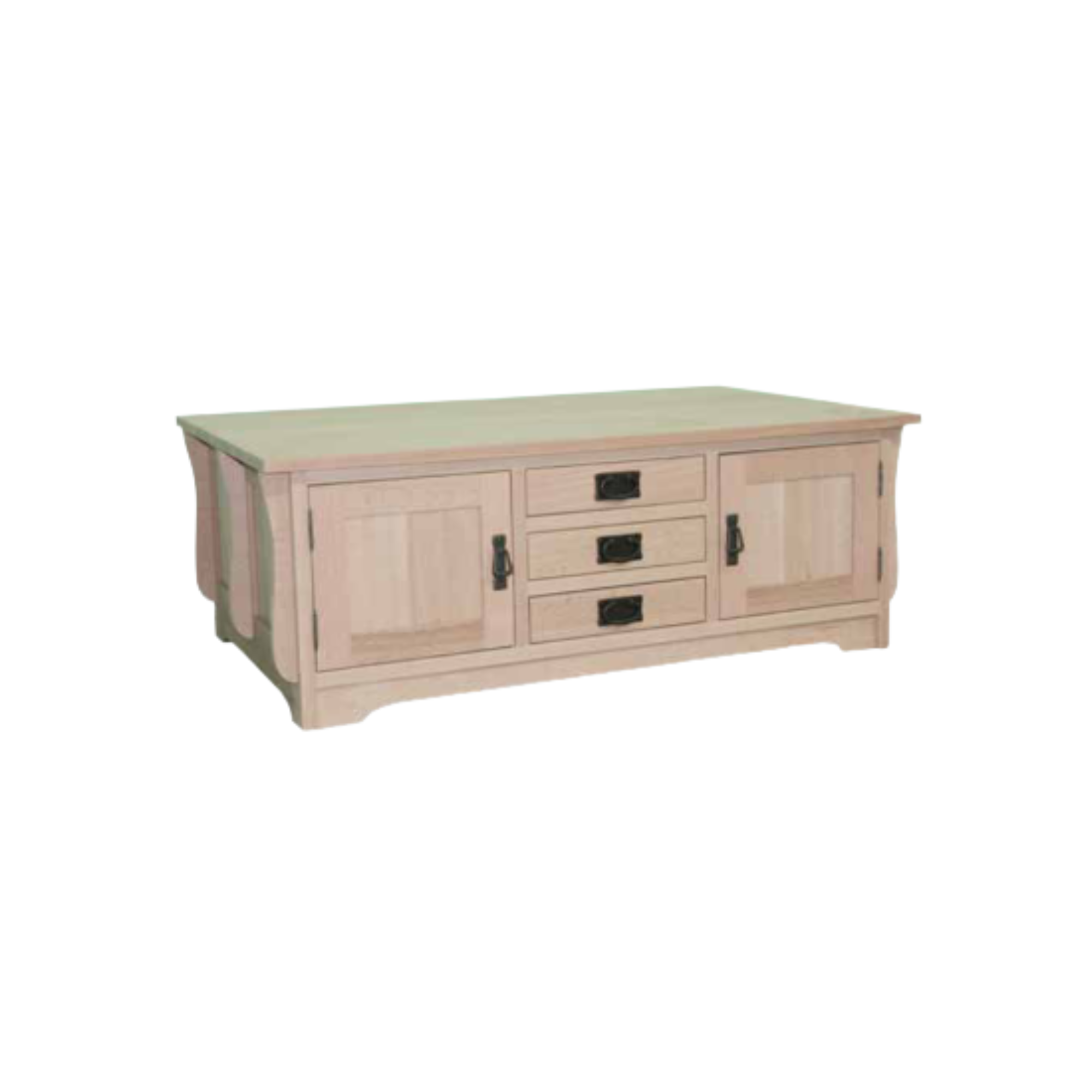 Mission 4 Door 6 Drawer Cocktail Table