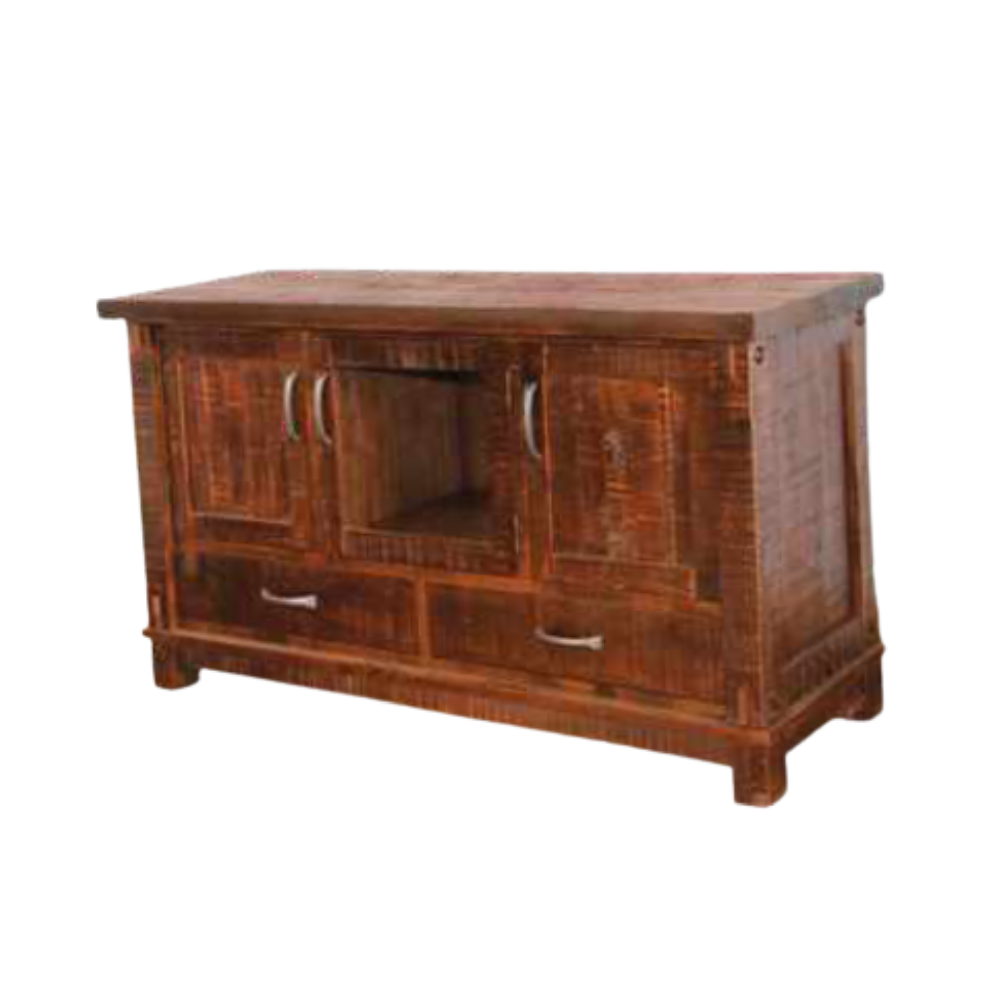 Timber TV Stand With Glass Door